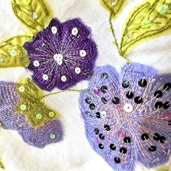 EUC Vintage Edward Linen embroidered skirt size 8 - Picture 3 of 16